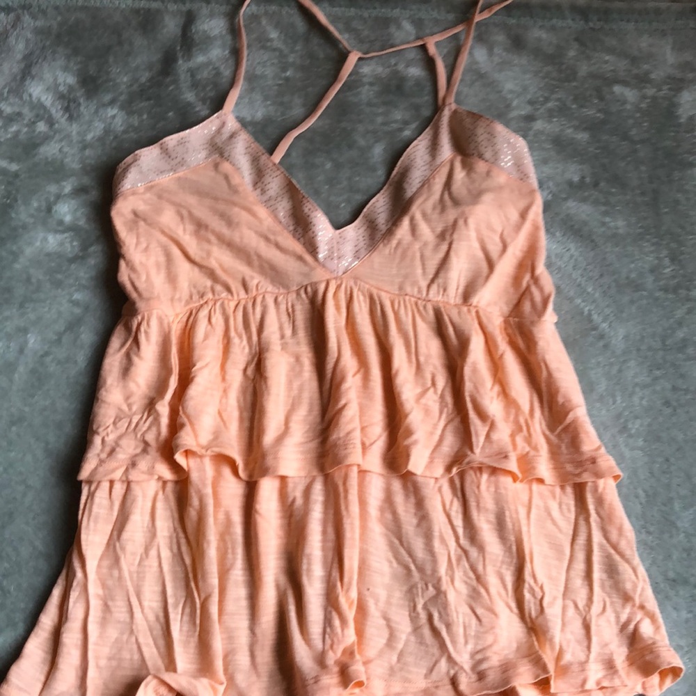 Orange ruffle tank